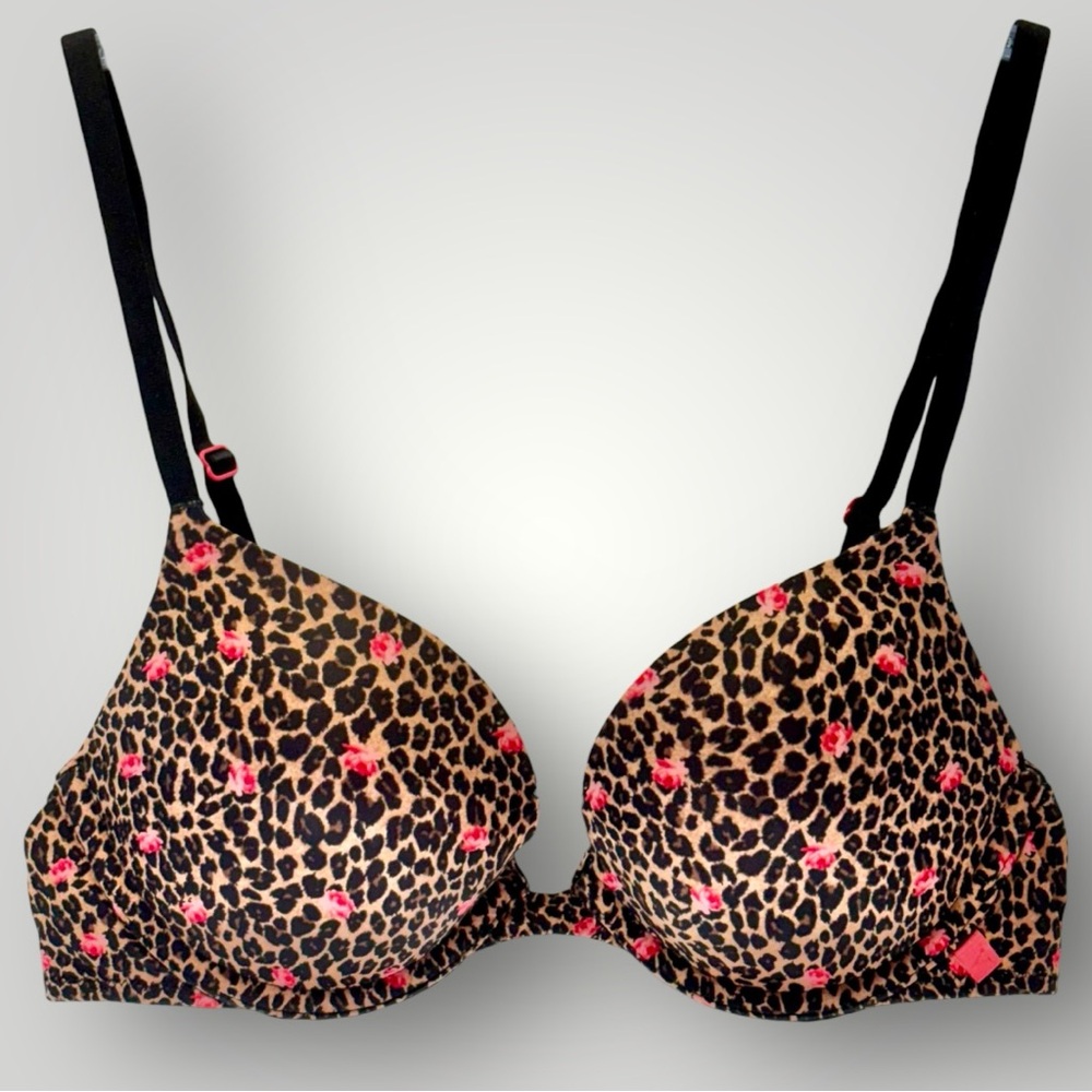 Victoria’s Secret Push Up Demi Bra Size 34B Cheetah